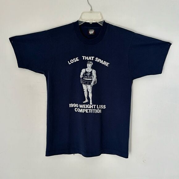 Vintage 90s Lose That Spare Weight Loss Competition Single Stitch Tee - Picture 1 of 6